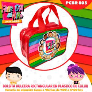 BOLSITA DULCERA RECTANGULAR EN PLÁSTICO  DE COLOR PCBR-803 niño
