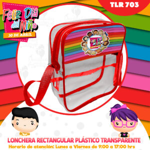 LONCHERA RECTANGULAR PLASTICO TRANSPARENTE TLR-703 NIÑO