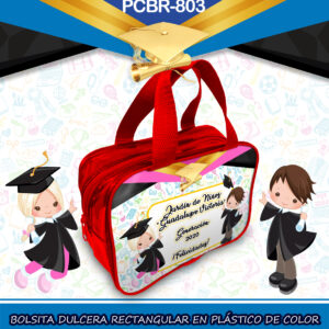 BOLSITA DULCERA RECTANGULAR EN PLÁSTICO  DE COLOR PCBR-803 graduacion