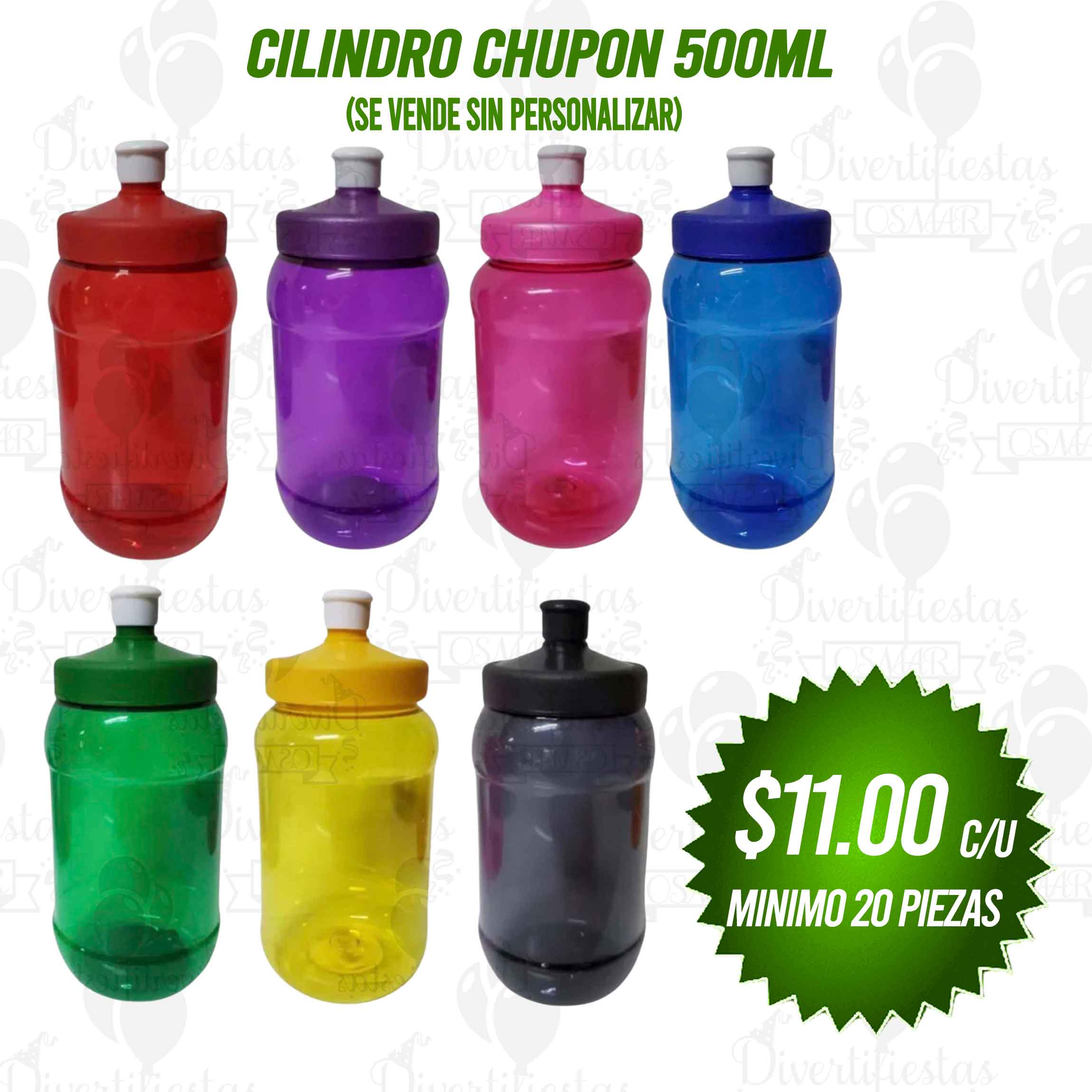 Cilindro CHUPON de 500ML con tapa de chupon (se vende sin personalizar)