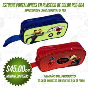 ESTUCHE PORTALAPICES EN PLASTICO DE COLOR PCE-804