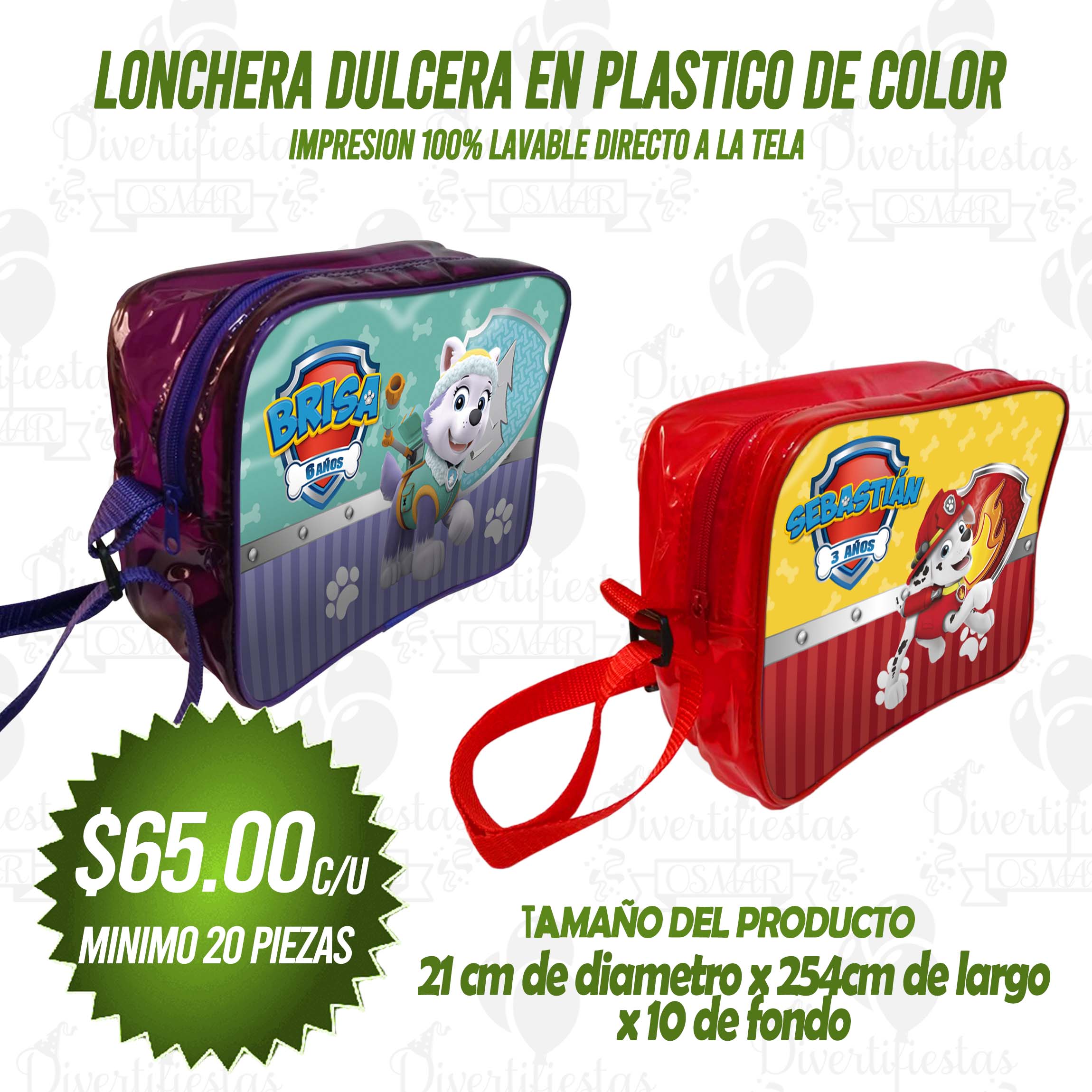 LONCHERA DULCERA EN PLASTICO DE COLOR PCL-802