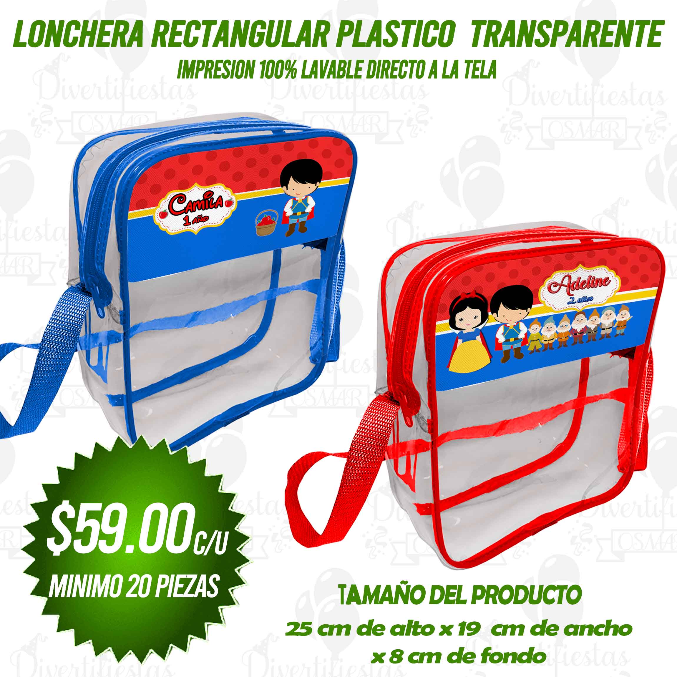 LONCHERA RECTANGULAR PLASTICO TRANSPARENTE TLR-703