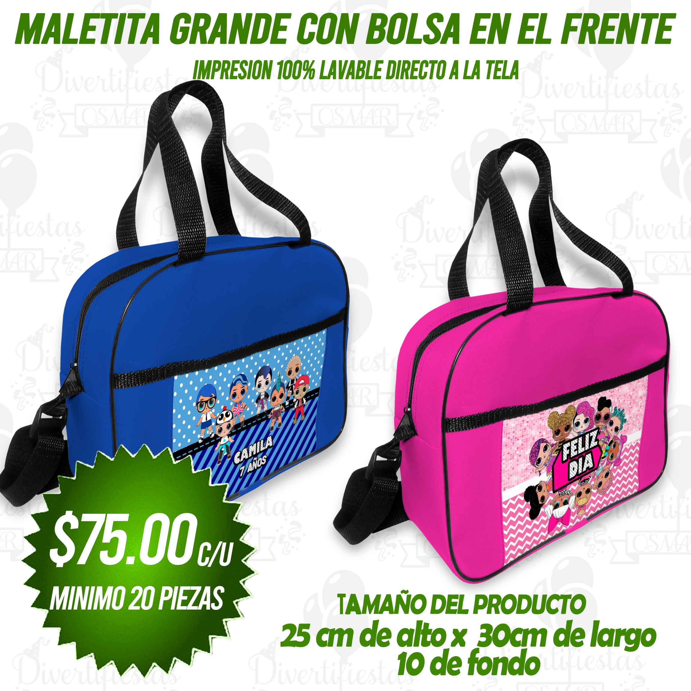 MALETA GRANDE CON BOLSA EN EL FRENTE  SMGDE-526