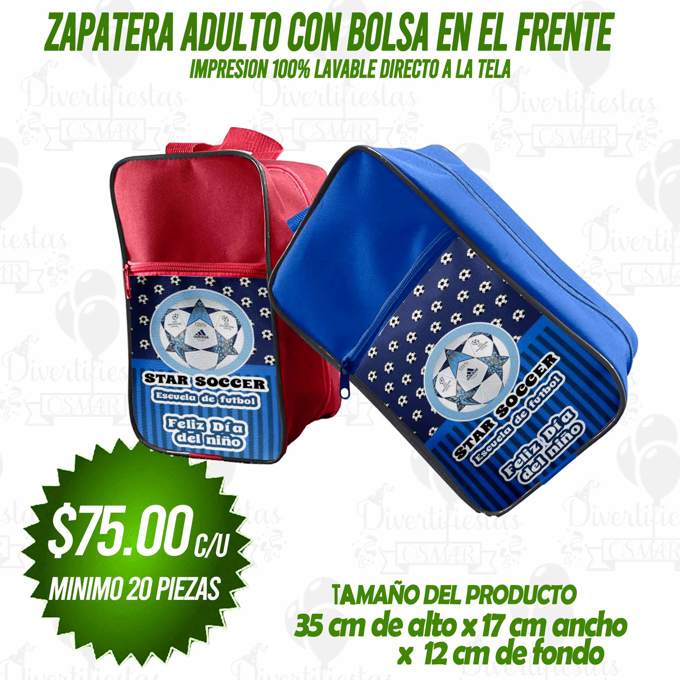 ZAPATERA ADULTO CON BOLSA EN EL FRENTE   SPZA-538