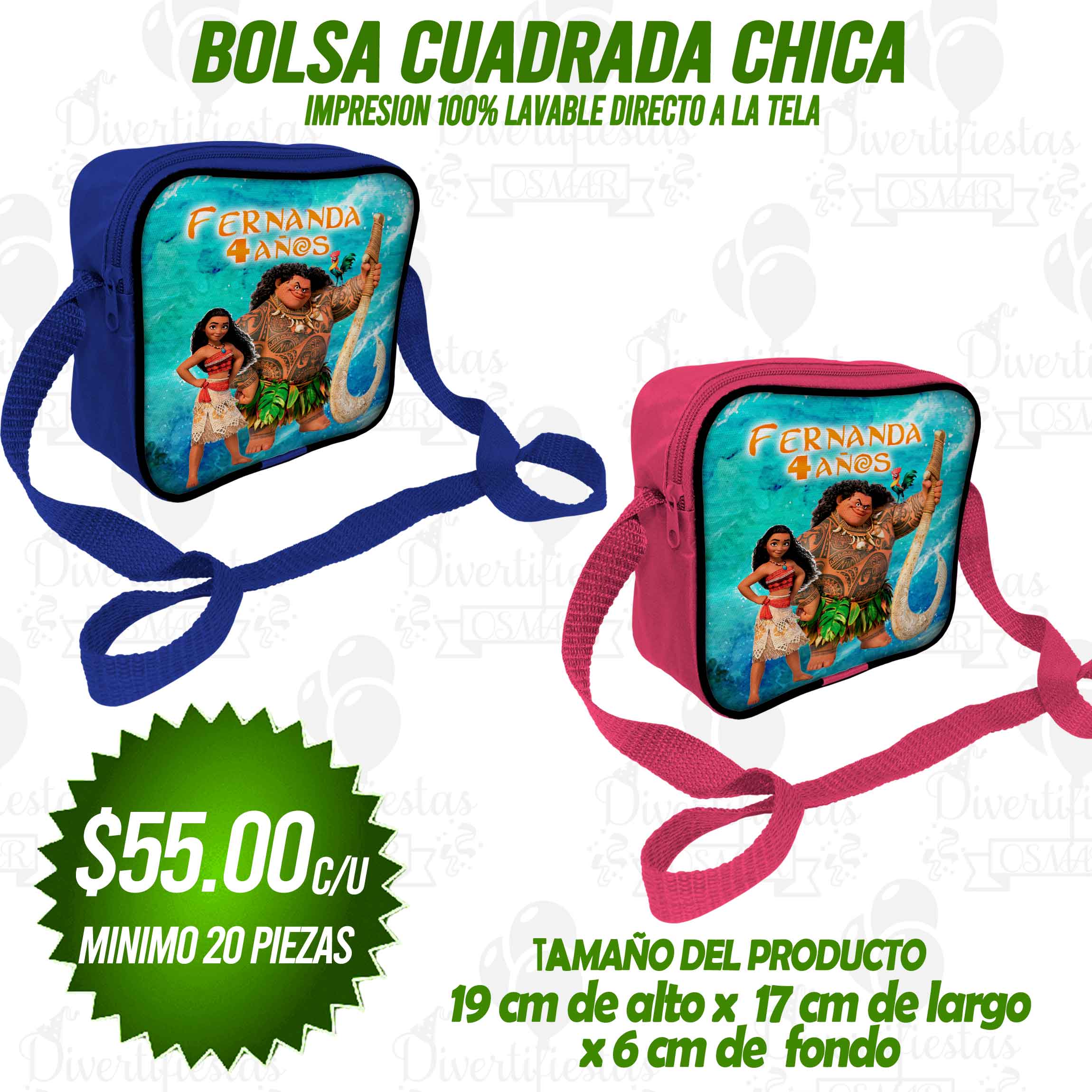 BOLSA CUADRADA CHICA Personalizalo del tema de tu preferencia!!