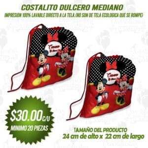 COSTAL (BOLSITA) DULCERO MEDIANO  (no mochila) Personalizalo del tema de tu preferencia!!