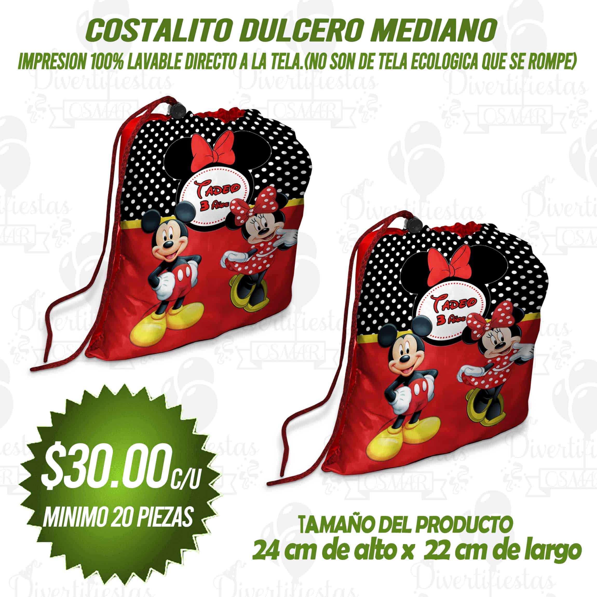 COSTAL (BOLSITA) DULCERO MEDIANO (no mochila) Personalizalo del tema de tu preferencia!!
