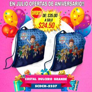 COSTAL (BOLSITA) DULCERO GRANDE (no mochila) Personalizalo del tema de tu preferencia!!